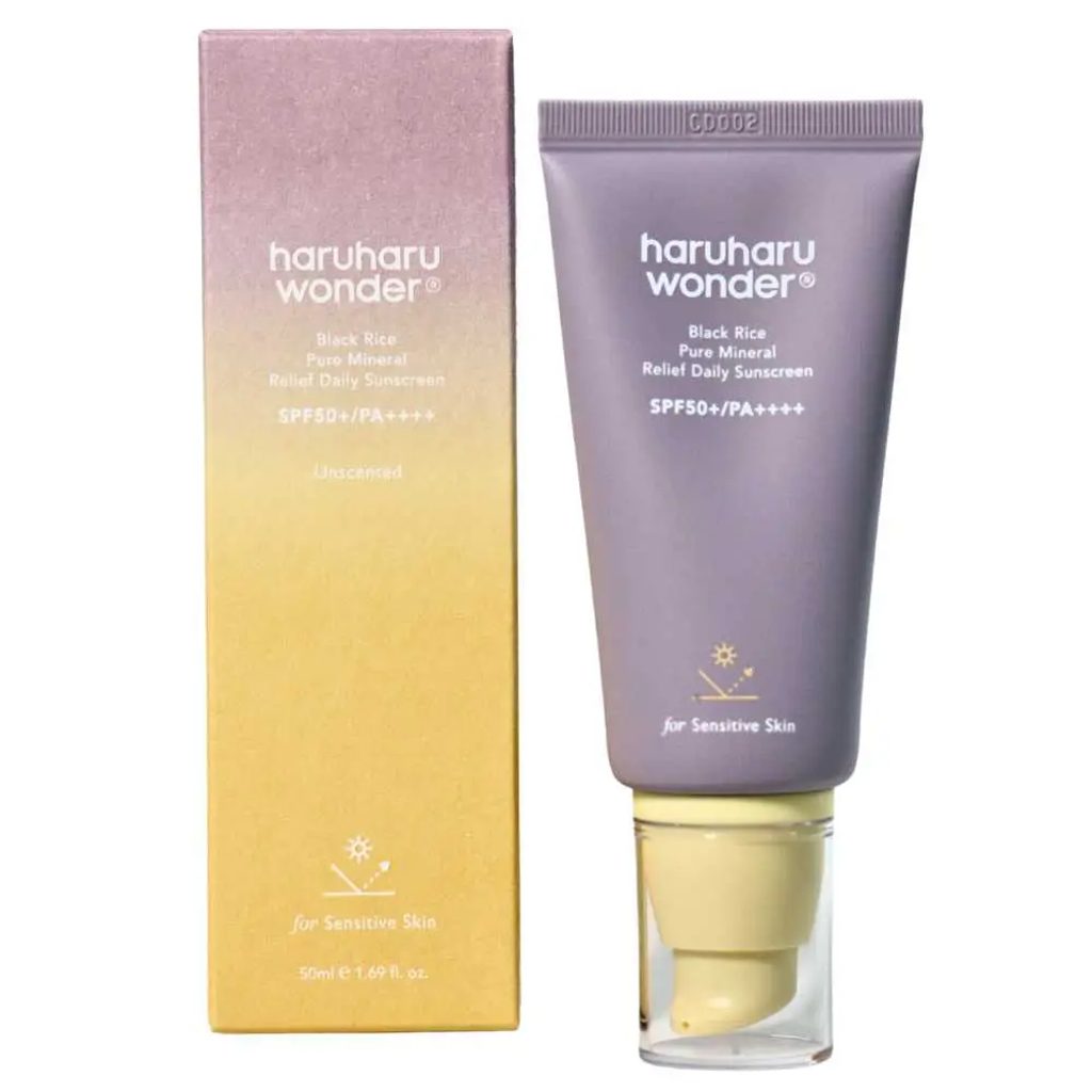 haruharu wonder black rice pure mineral relief daily sunscreen spf50+ pa++++, 50ml 2