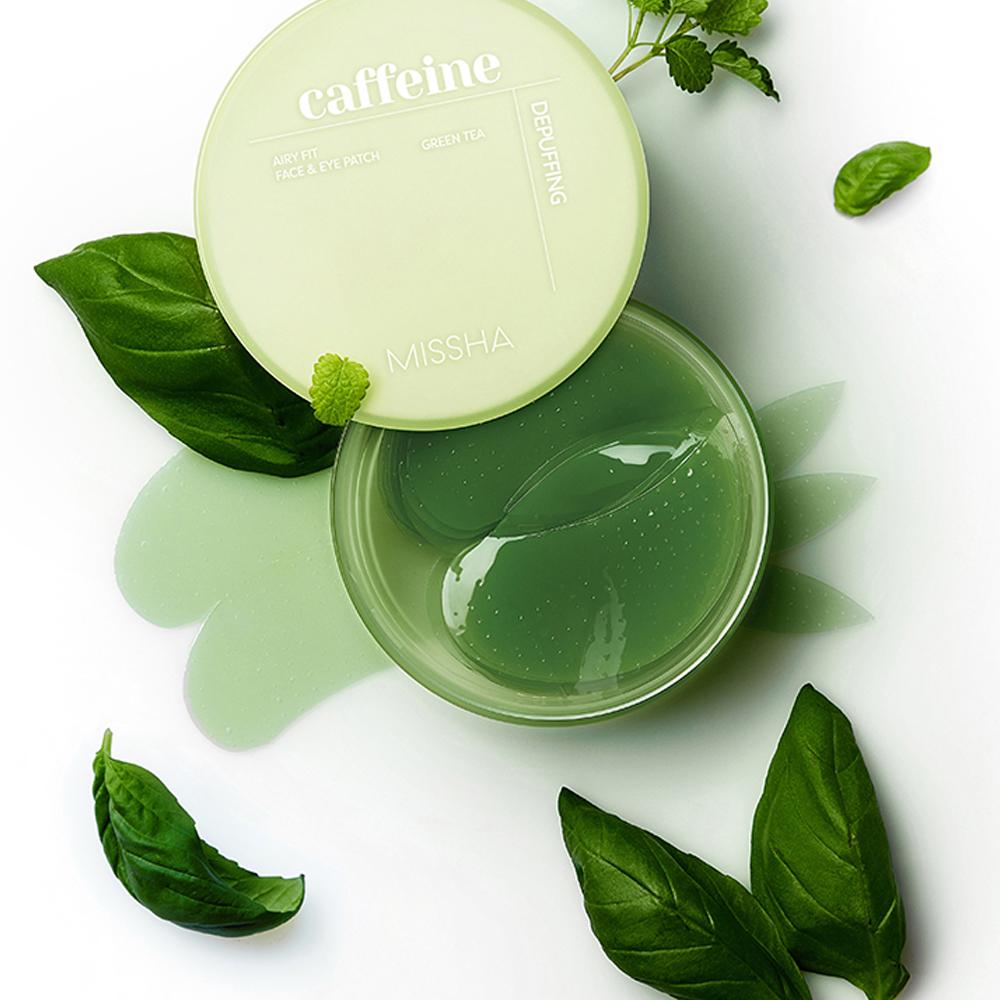 missha aye gel patches with green tea leaves